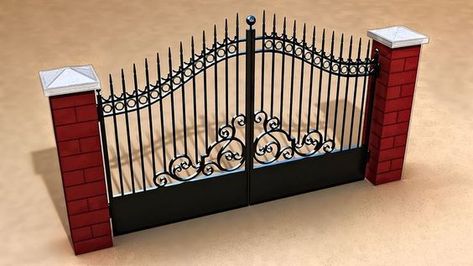 Metal Garden Gates, Marble Flooring Design, Fence Gate Design, House Main Gates Design, Metal Doors Design, Steel Door Design, 2 Storey House Design, Steel Gate Design, Beachfront House