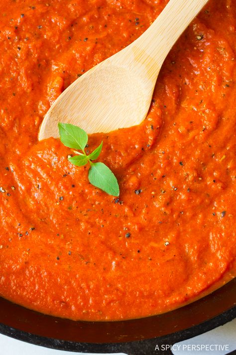 Red Pepper Marinara Sauce, Red Bell Pepper Sauce Recipes, Red Pepper Tomato Sauce, Red Pepper Pasta Sauce, Pepper Sauce Recipe, Marinara Recipe, Roasted Red Pepper Pasta, Red Pepper Pasta, Roasted Red Pepper Sauce