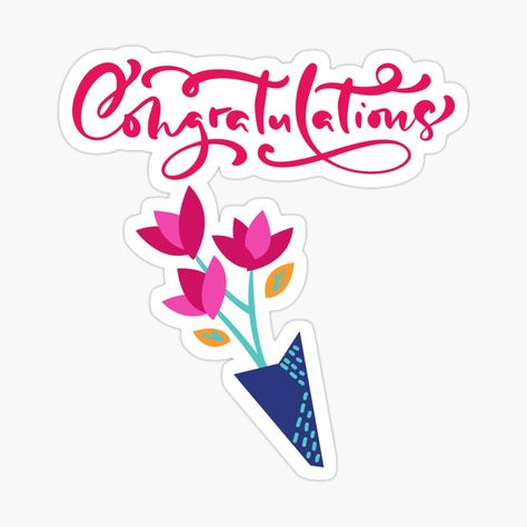 Get my art printed on awesome products. Support me at Redbubble #RBandME: https://www.redbubble.com/i/sticker/Congratulations-by-VivaGul/72415560.EJUG5?asc=u Congratulations Stickers, Congratulations Images, Image Stickers, Cartoon Stickers, Spiritual Quotes, My Art, Awesome Products, Gif, Art Prints