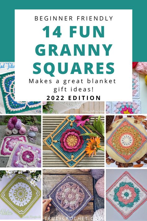 Try out these beautiful granny square crochet patterns, make them into baby blankets, shawl, sweaters, bags, dishcloths etc. They range from beginner friendly to intermediate level. Crochet Throw Granny Squares, Funky Crochet Granny Squares, Free Crochet Granny Square Patterns Easy, Fun Crochet Granny Squares, Unique Granny Square Crochet Patterns Free, Granny Square Video Crochet Tutorial, Unusual Granny Squares, Fancy Granny Square Crochet, Modern Granny Square Crochet Pattern