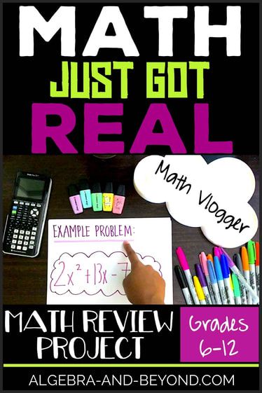 Students demonstrate a math skill by creating a video where they teach the class...just like a real world math vlogger! This project can be used for any math concept and for grades 6-12. Great for distance learning or in the classroom. Linear Equations Project, Fun Math Projects, Algebra Classroom, Middle School Math Teacher, High School Math Teacher, Teacher Projects, Algebra Activities, Math Intervention, Video Blog