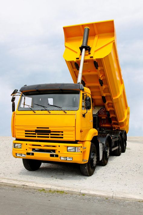 Tipper truck. Big yellow construction tipper truck discharging loads , #AFFILIATE, #Big, #yellow, #Tipper, #truck, #discharging #ad Tipper Lorry, Yellow Truck, Dumper Truck, Tipper Truck, Bee Keeper, Insurance, Bee, Stock Images, Art Drawings