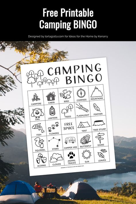 Make camping trips even more fun with our free printable Camping BINGO! This instant download is perfect for kids' activities. Visit Ideas for the Home by Kenarry to get your copy and discover more exciting ideas for your next adventure. Camping Templates Free Printables, Camping Week, Camping Bingo, Camping Printables, Camping Crafts For Kids, Camping Activities For Kids, Bingo For Kids, Camping Journal, Camp Trailer