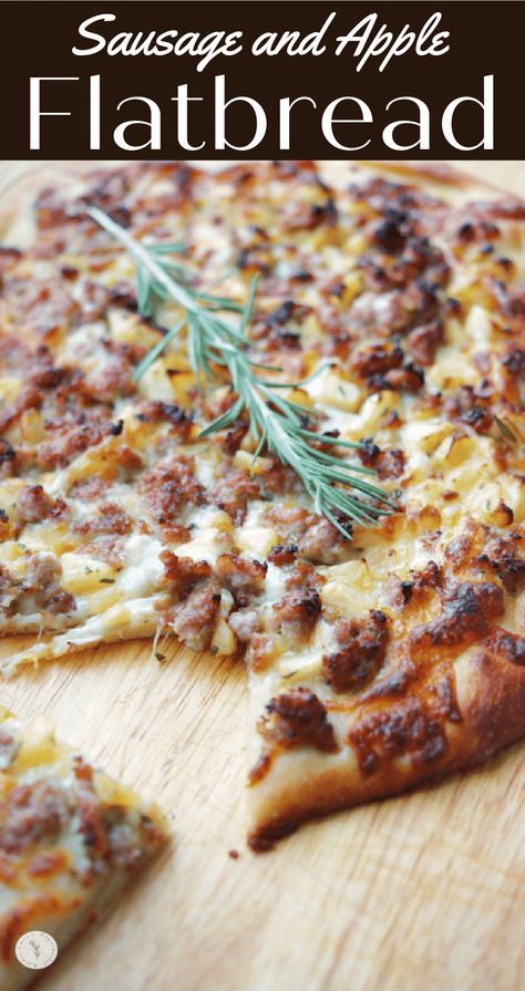 Apple Flatbread, Flatbread Pizza Dough, Sausage Flatbread, Sausage Pizza Recipe, Italian Sausage Pizza, Apple Pizza, Mozzarella Pizza, Cheese Flatbread, Sausage Pizza