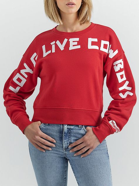 Long Live Cowboys, Cow Liver, Long Live, Crew Sweatshirts, Fall 2024, Women's Tops, Matter, Cotton Blend, Sweatshirts