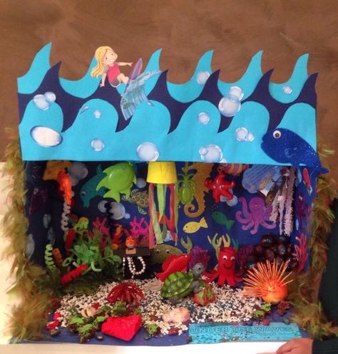 Underwater Diorama Underwater Diorama, Shark Diorama, Shoebox Diorama, Biome Project, Ocean Diorama, Biomes Project, Diorama Project, Diorama Kids, Snail And The Whale