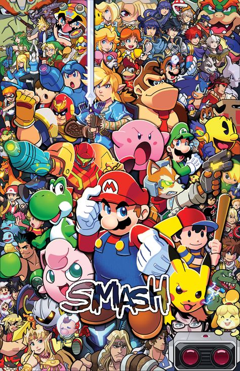 The Ultimate Smash by herms85 on DeviantArt Smash Wallpaper, Mario Smash, Hiphop Graffiti, Super Smash Bros Characters, Super Smash Ultimate, Super Mario Rpg, Super Smash Bros Brawl, Nintendo Super Smash Bros, Happy 20th Birthday