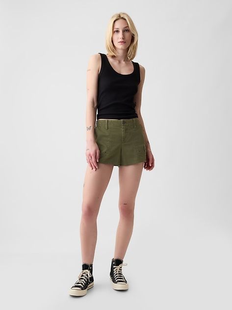 3" Low Rise Y2K Cargo Shorts Green Shorts Outfit Grunge, Green Denim Shorts Outfit, Green Shorts Outfit, Y2k Cargo Shorts, Low Rise Y2k, Easy Silhouette, Outfit Grunge, Denim Shorts Outfit, Agricultural Practices