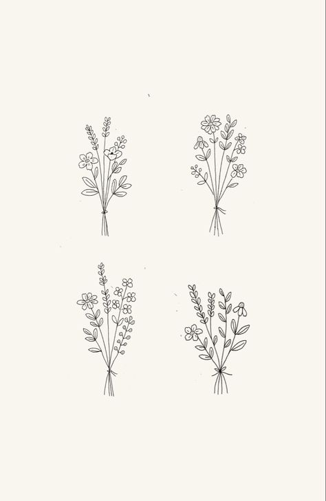 3 Simple Flowers Tattoo, Small Bouquet Tattoo Simple, Small Fine Line Flower Bouquet Tattoo, Minimalist Tattoo Biblical, Simple Flower Bundle Tattoo, Tiny Bouquet Of Flowers Tattoo, Line Work Flowers Tattoo, Mini Flower Tattoos For Women, Bunches Of Flowers Tattoo