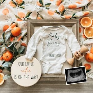 Sonogram Pictures, Pregnancy Announcement Template, Digital Announcement, Orange Baby Shower, Digital Pregnancy Announcement, Ultrasound Pictures, Orange Baby, Baby Reveal, Pregnancy Reveals