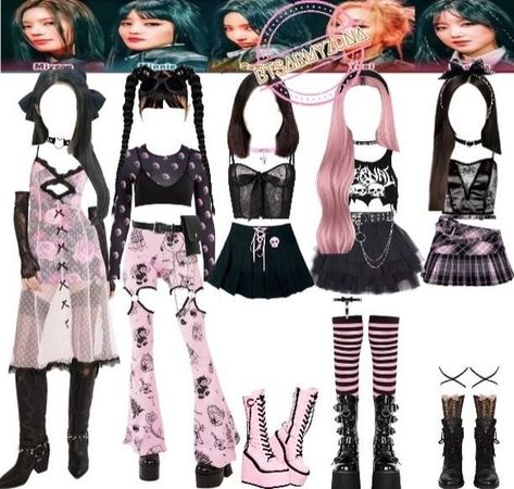 Gidle Concert Outfit Ideas, Gidle Inspired Outfits, Gidle Concert Outfit, Gidle Outfits Inspired, Gidle Concert, Kpop Dance Outfits, Miyeon Shuhua, Tomboy Outfit Ideas, Cute Edgy Outfits