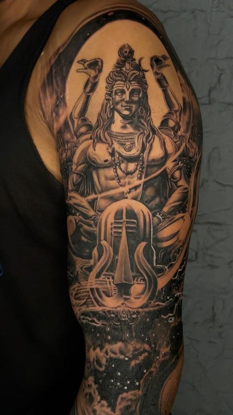 Tattoos Shiva, Tattoo Buddha, Lord Shiva Tattoo, Buddha Tattoo Sleeve, Forearm Cover Up Tattoos, Kali Tattoo, Hindu Tattoos, Full Hand Tattoo, Tattoo Design For Hand