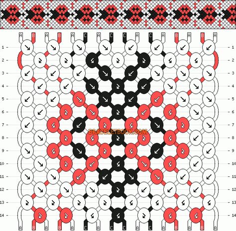 Normal Friendship Bracelet Pattern #5783 - BraceletBook.com Ladybug Bracelet Pattern, Ladybug Friendship Bracelet Pattern, Ladybug Friendship Bracelet, Ladybug Bracelet, Making Friendship Bracelets, Cool Friendship Bracelets, String Bracelet Patterns, Yarn Bracelets, Cute Friendship Bracelets