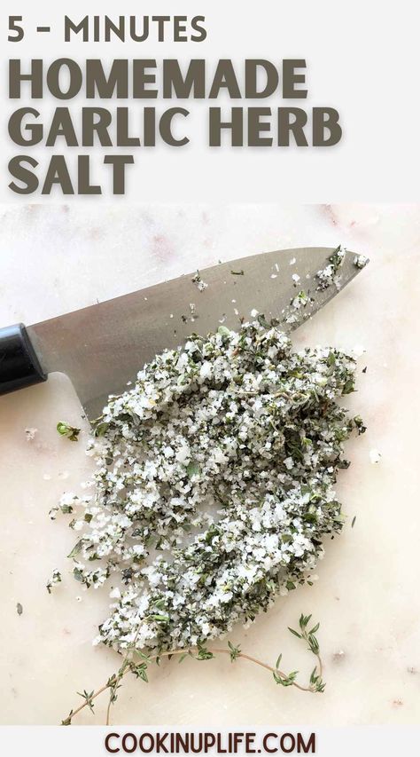 Homemade Herb Salt Garlic Salt Recipe, Infused Salt Recipes, Herb Salt Recipe, Herbal Salt, Herb Salt, Veggies Pasta, Infused Salt, Homestead Recipes, Flakey Salt