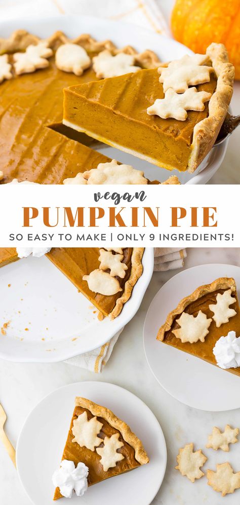 Healthy Vegan Dessert, Vegan Pumpkin Pie Recipe, Vegan Pies, Vegan Pies Recipes, Pumpkin Filling, Paleo Snack, Vegetarian Ideas, Cheesecake Vegan, Thanksgiving Pumpkin Pie