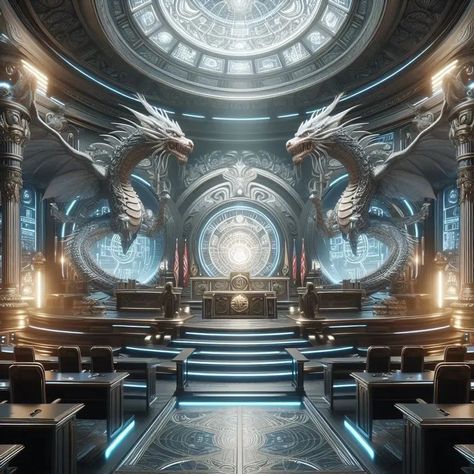 Meeting Room Fantasy Art, Fantasy Meeting Room, Fantasy Architecture, Fantasy Demon, Stunning Scenery, Conference Hall, Floor Wallpaper, Throne Room, Fantasy Concept Art