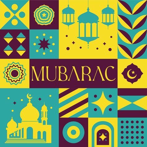 Eid mubarac ramadan seamless pattern in ... | Premium Vector #Freepik #vector Eid Poster, Islamic Design Pattern, Islamic Design, Scandinavian Style, Seamless Pattern, Premium Vector, Ramadan, Hand Lettering, Special Day