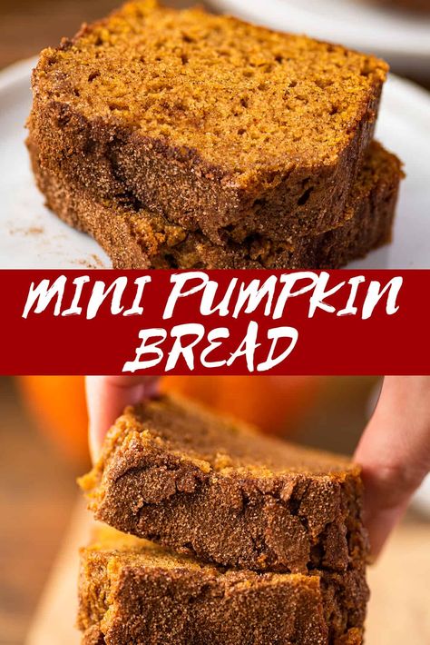 Small Pumpkin Bread Loaves, Pumpkin Bread Recipe Small Loaf, Small Pumpkin Bread, Small Batch Quick Bread, Mini Pumpkin Bread Loaves Gifts, Mini Pumpkin Bread Recipe, Mini Pumpkin Loaf Recipe, Small Loaf Pumpkin Bread, Single Serve Pumpkin Bread