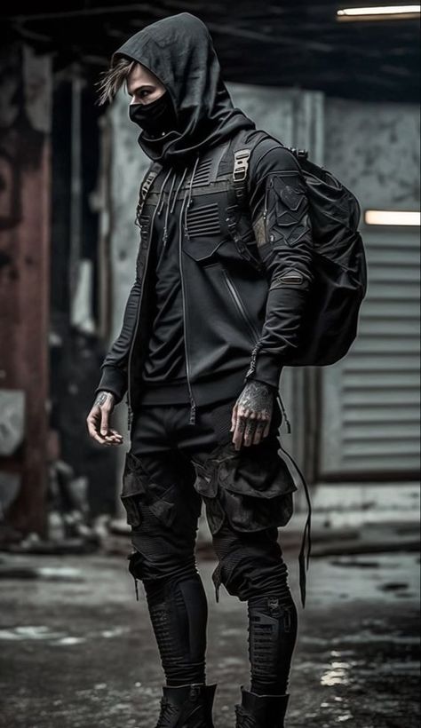 Dystopian Fashion Women, Techwear Men, Combat Clothes, Male Model Face, Marvel Character Design, Dystopian Fashion, Techwear Fashion, Cyberpunk Clothes, Dark Hunter