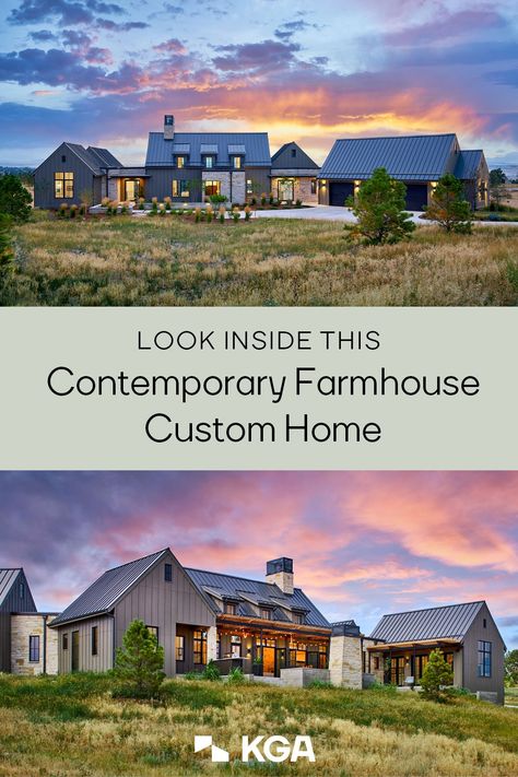 2 Gable Roof House, Gable Roof House Plans, Metal Roof Farmhouse, Contemporary Farmhouse Plans, Modern Gable Roof, Metal Roofs Farmhouse, Farmhouse Elevation, Contemporary Farm House, Contemporary Farmhouse Exterior