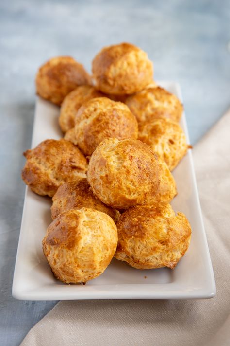 Gougères (French Cheese Puffs) - Bakes by Brown Sugar French Cheese Puffs, Mushroom Galette, Gougeres Recipe, French Appetizers, Choux Dough, Potato Galette, Choux Buns, Gf Dinner, Fall Menu