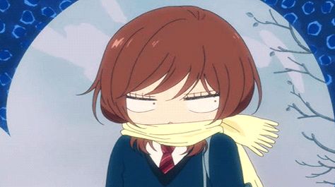 Yoshioka Futaba #gif Blue Spring Ride, Ao Haru, Blue Spring, Anime Character, Red, Hair, Anime, Blue