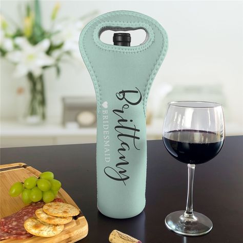 Personalized Wine Bag, Wedding Titles, Bridesmaid Wine, Cake Server Sets, Wine Gift Bag, Personalized Cakes, Wine Parties, Wine Gift, Champagne Bottles