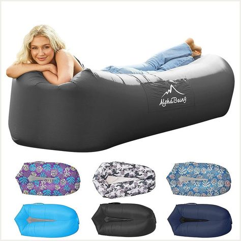 AlphaBeing Inflatable Lounger Air Sofa, Portable Inflatable Couch Mesh Hollow Air Hammock Anti Leakage Air Chair for Outdoor Inflatable Hammock, Compression Sacks, Inflatable Couch, Air Lounge, Air Lounger, Air Sofa, Air Chair, Inflatable Lounger, Inflatable Sofa