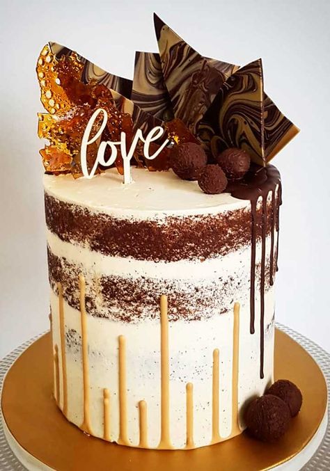 Caramel Drip Cake, Caramel Ombre, Chocolate Cake Designs, Ombre Cake, Chocolate Cake Decoration, Chocolate Drip, Caramel Cake