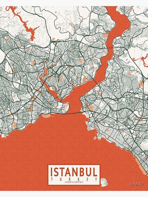 Map Of Turkey, Bohemian Poster, Istanbul Map, Turkey Map, Istanbul City, Golden Horn, Site Analysis, City Maps, Map Poster