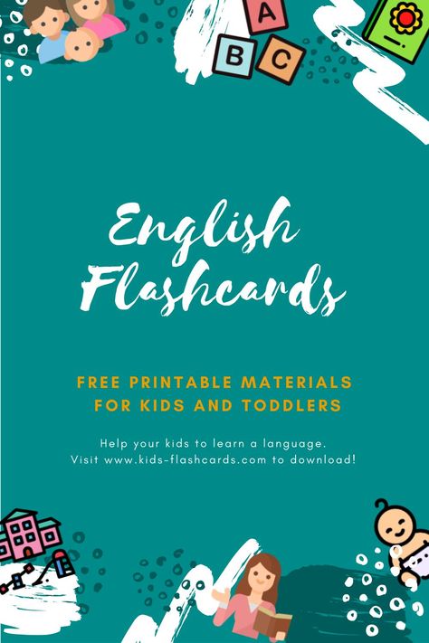 Free Printable English Flashcards for Kids (PDF files) English Flash Cards, Esl Flashcards Free Printable, Phonics Flashcards Free Printable, English Alphabet For Kids, Flashcards Free Printable, English Printables, Esl Flashcards, Flash Cards For Kids, Picture Vocabulary