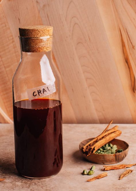 Chai Concentrate Recipe Homemade, Homemade Chai Tea Concentrate, Chai Latte Concentrate Recipe, Diy Chai Concentrate, How To Make Chai Concentrate, Homemade Chai Concentrate, Authentic Chai Recipe, Chai Tea Concentrate Recipe, Chai Concentrate Recipe