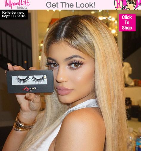 Kylie Jenner's makeup has been on point lately, and now, she's revealing the exact lashes she wears for her sexy photo shoots. Get them below! Kylie Jenner Eyelashes, Stylizacje Kylie Jenner, Lilly Lashes Miami, Maquillaje Kylie Jenner, Maquillage Kylie Jenner, Lily Lashes, King Kylie Era, Best Fake Eyelashes, Lilly Lashes