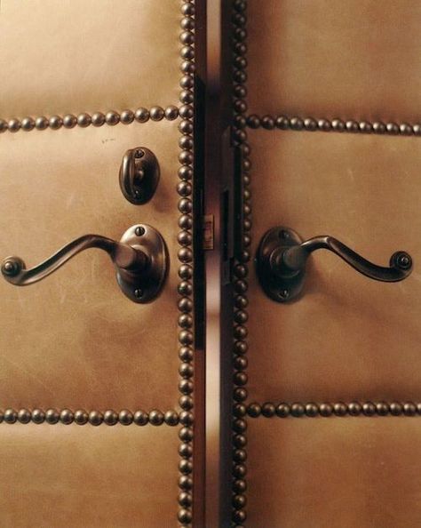 Leather Doors with Nailheads Leather Doors, John Saladino, Cheap Doors, Renovation Design, Beautiful Doors, Door Knockers, Furniture Hardware, Door Knobs, Door Design