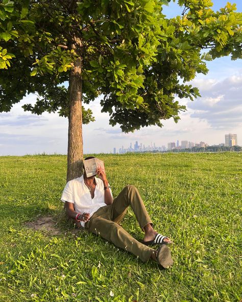 Reading A Book Under A Tree, Sitting Against Tree Pose, Person Sitting Under Tree Drawing, Reading Under A Tree Aesthetic, Leaning Against Tree Pose, Relaxing Poses Reference, Person Reading Book Reference, Man Sitting Under Tree, Reading A Book Pose