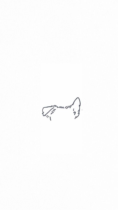 Two Dogs Tattoo Ideas, Dog Ear Tattoo On Ear, One Floppy Ear Dog Tattoo, Dog With One Floppy Ear, Tattoos Dogs Minimalist, Dog Ear Tattoo German Shepherd, Dog Ears Tattoo Ideas, Simple Tattoos For Dogs, Yorkie Line Tattoo