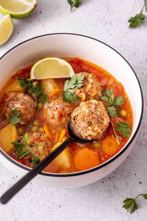 albondigas. Albondigas Soup Recipe, Mexican Meatball Soup, Juicy Meatballs, Albondigas Soup, Mexican Soup, Soup Broth, Meatball Soup, Broccoli Cheese Soup, Low Carb Soup