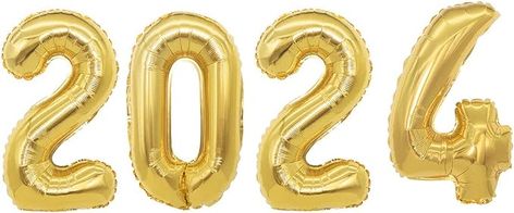 2024 Gold Number, 2024 Balloons, Gold 2023, Scrapbook Prints, 2024 Gold, 2024 Number, New Year's Games, Foil Number Balloons, Scrapbook Printing