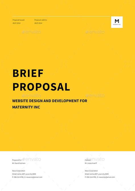 Brief Proposal Template by tontuz | GraphicRiver Website Proposal Template, Proposal Template Design, Design Brief Template, Creative Brief Template, Work Proposal, Best Fonts For Logos, Website Proposal, Web Design Proposal, Marketing Proposal