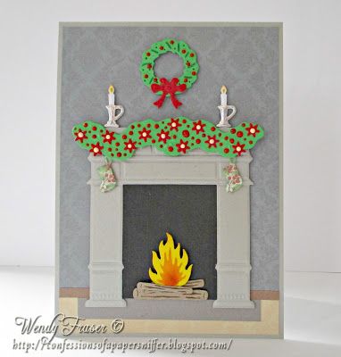 http://confessionsofapapersniffer.blogspot.co.uk/2016/01/christmas-fireplace.html Winter Mantel Decor, Winter Mantels, Handmade Christmas Card, Market Ideas, Christmas Math, Card Layouts, Christmas Fireplace, Mantel Decor, Modern Fireplace