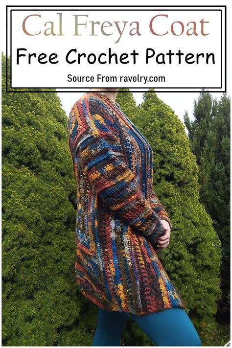 This quick-to-crochet coat is easy to wear and gives any outfit an added element of class. With different variations, you can wear it to go shopping or just out on a walk. #crochet #crochetcoat #freecrochetcoat #crochetcoatpattern #crochetcoatfree Chunky Crochet Coat Free Pattern, Crochet Jacket Pattern Free Easy, Crochet Jacket Pattern Free, Crochet Coat Free Pattern, Free Crochet Jacket Patterns, Crochet Coat Pattern, Sweaters Crochet, Crochet Jackets, Crochet Jacket Pattern