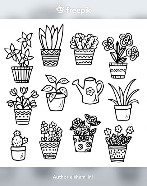 Plant Doodle, Plant Clips, Plant Icon, Cactus Illustration, Doodle Characters, Kids Doodles, Plant Vector, Doodle Icon, Silhouette Clip Art