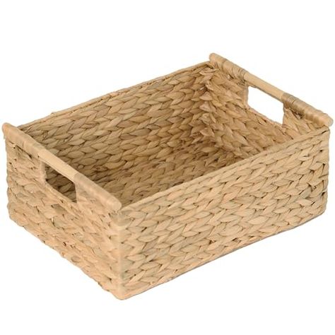 Water Hyacinth Basket, Hyacinth Basket, Chic Organization, Baskets For Storage, Large Wicker Basket, Beach Basket, Natural Baskets, Rustic Room, Wooden Basket