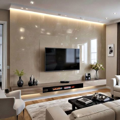 40 TV Wall Ideas to Upgrade Your Entertainment Area Media Wall Design Modern Luxury, Tv Wall Background Ideas, Big Screen Tv Wall Ideas, Simple Tv Wall Ideas, Television Wall Ideas, Bedroom Tv Wall Ideas, Bedroom Entertainment Center, Tv Wall Design Luxury, Tv Wall Ideas