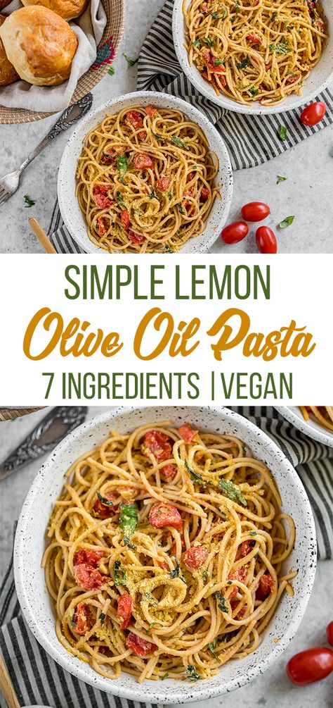 Lemon Oil Pasta, Oil Based Pasta Recipe, Simple Olive Oil Pasta Sauce, Olive Oil Based Pasta Sauce, Olive Oil Based Pasta, Lemon Olive Oil Pasta, Oil Based Pasta, Vegan Lemon Pasta, Olive Oil Pasta Sauce