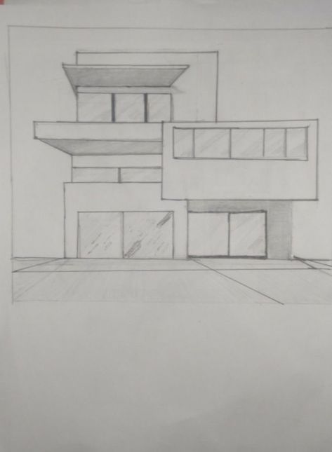 Architecture Drawing Beginner House, Art Drawings Ideas Creative Sketchbooks, Easy Architecture Drawing, Architecture Drawing Ideas, Architect Painting, House Drawing Sketches, Easy Drawing For Beginners, Odyssey Art, House Design Drawing