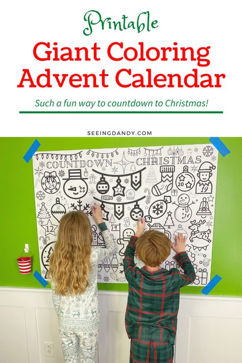 What To Put In An Advent Calendar Christmas Countdown, Countdown To Christmas Decor, Class Advent Calendar Ideas, Diy Countdown To Christmas For Kids, Coloring Advent Calendar, Giant Coloring Poster Printable Free, Classroom Advent Calendar Ideas, Christmas Countdown Classroom, Advent Calendar School