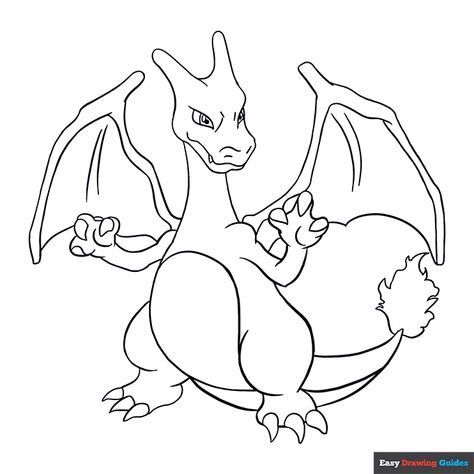 How To Draw Charizard, Charizard Drawings, Charizard Svg, Charizard Coloring Page, Charizard Drawing, Brother Bedroom, Charizard Art, Pokemon Coloring Sheets, Pikachu Coloring Page