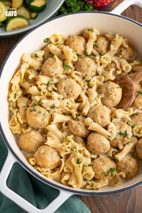 Turkey Meatball Pasta, Swedish Meatball Pasta, Turkey Swedish Meatballs, Meatball Pasta Recipes, Easy Turkey Meatballs, Meatballs Pasta, Ground Turkey Pasta, Ground Turkey Meatballs, Turkey Pasta