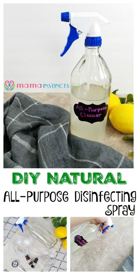 DIY Natural All-Purpose Disinfecting Spray Disinfecting Spray, Diy Cleaning Spray, Natural Cleaners Diy, Diy All Purpose Cleaner, Natural Cleaning Products Diy, Natural Cleaning Recipes, Natural Disinfectant, Toxic Cleaning Products, Disinfectant Spray